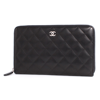 CHANEL シャネル 財布 コピー A48982 マトラッセライン 長財布 ブラック＆ボルドー＆シルバー